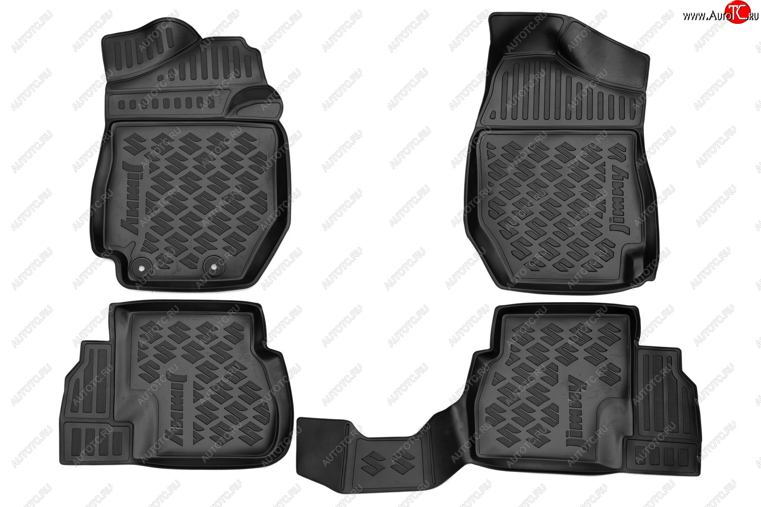 499 р. Комплект ковриков в салон (МКПП, под штатный крепёж, полиуретан, чёрные) Element  Suzuki Jimny  JB64 (2018-2024)