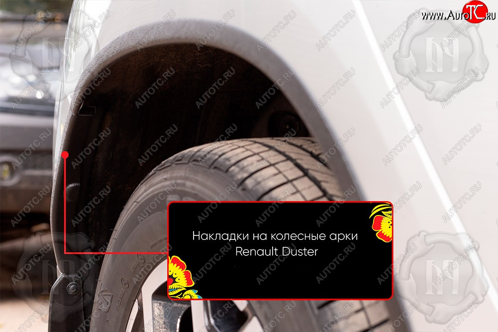 1 359 р. Задняя правая накладка на колесные арки Вариант 2 Русская Артель  Renault Duster  HM (2020-2024) (Поверхность текстурная)