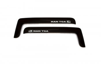 Дефлекторы окон (с логотипом MAN TGA, накладные, чёрные) REIN MAN TGA (2000-2024)