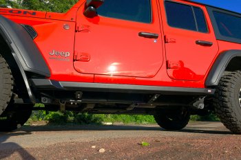 57 813 р. Защита порогов с подножкой РИФ  Jeep Wrangler  JL (2018-2024). Увеличить фотографию 4