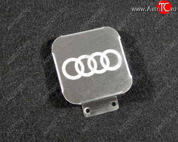 1 249 р. Заглушка на фаркоп с логотипом Audi (на фаркопы TCC, нержавеющая сталь) TCC Audi Q3 F3 (2018-2022)