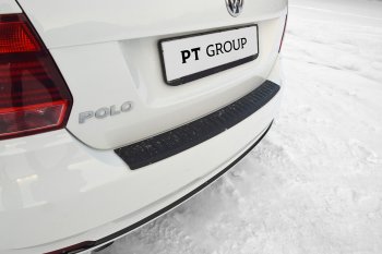 1 039 р. Накладка на задний бампер Petroil Tuning  Volkswagen Polo  5 (2015-2020) (Текстурная поврехность). Увеличить фотографию 2