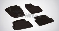 4 999 р. Износостойкие коврики в салон SeiNtex Premium 3D 4 шт. (ворсовые, черные)  Skoda Fabia  Mk2 (2007-2010). Увеличить фотографию 1