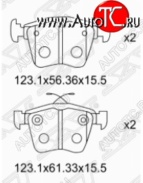 1 099 р. Комплект задних тормозных колодок SAT Skoda Kodiaq NU7 дорестайлинг (2017-2021)