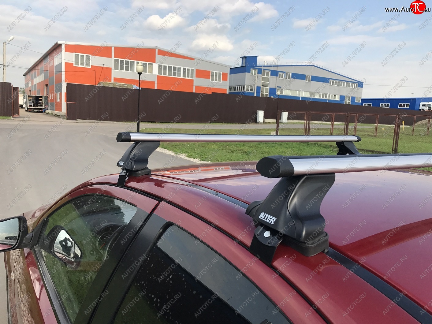 5 349 р. Багажник на крышу Inter  Skoda Octavia  A7 (2012-2020) (Алюминиевые поперечины Аэро, 120 см)