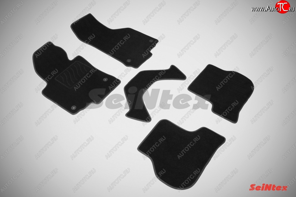 2 499 р. Ворсовые коврики в салон LUX Seintex Skoda Octavia A7 дорестайлинг универсал (2012-2017) (Чёрный)