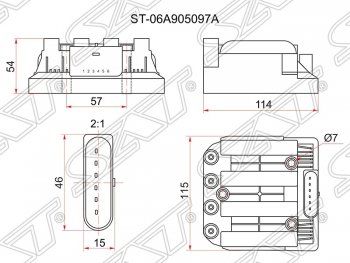 4 099 р. Катушка зажигания SAT (модуль) Volkswagen Caddy 2K дорестайлинг (2003-2010). Увеличить фотографию 1