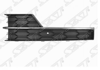 Левая решетка в передний бампер SAT (под ПТФ и хром молдинг) Skoda Octavia A7 рестайлинг универсал (2016-2020)
