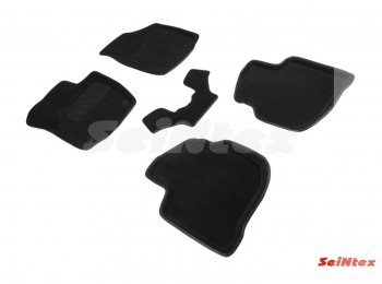 4 999 р. Коврики в салон SEINTEX 3D ВОРС (комплект)  Skoda Rapid  NH3 (2012-2017) (Цвет: черный). Увеличить фотографию 1