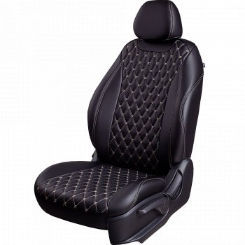Чехлы для сидений Байрон (экокожа, 60/40, подлокотник, 3 Г-образных подголовника) Skoda (Шкода) Rapid (Рапид)  NH3 (2012-2020), Volkswagen (Волксваген) Polo (Поло)  Mk6 (2020-2022)