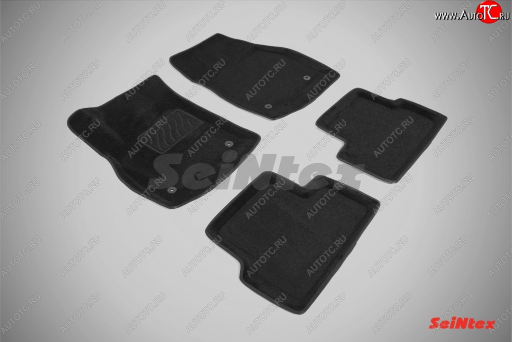 4 999 р. Износостойкие коврики в салон SeiNtex Premium 3D 4 шт. (ворсовые, черные) Skoda Superb B8 (3V5) универсал рестайлинг (2019-2024)