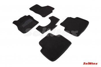 4 299 р. Комплект ворсовых ковриков в салон Seintex (3D)  Skoda Superb ( B8 (3V),  B8 (3V5)) (2015-2024) (Черный). Увеличить фотографию 1