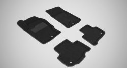 4 999 р. Износостойкие коврики в салон SeiNtex Premium 3D 4 шт. (ворсовые, черные)  SSANGYONG Rexton  Y290 (2012-2017). Увеличить фотографию 1