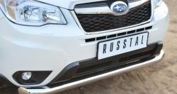 16 249 р. Одинарная защита переднего бампера диаметром 76 мм Russtal  Subaru Forester  SJ (2012-2016). Увеличить фотографию 3