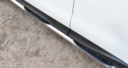 18 799 р. Защита порогов с пластиковыми вставками для ног из круглой трубы диаметром 76 мм Russtal  Subaru Forester  SJ (2012-2016) (Защита порогов с со скосами на торцах (вариант 1)). Увеличить фотографию 5