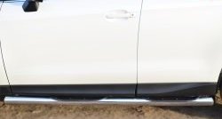 18 799 р. Защита порогов с пластиковыми вставками для ног из круглой трубы диаметром 76 мм Russtal  Subaru Forester  SJ (2012-2016) (Защита порогов с со скосами на торцах (вариант 1)). Увеличить фотографию 10