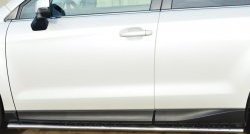 19 799 р. Защита порогов с круглыми вставками для ног из овальной трубы диаметром 75x42 мм Russtal  Subaru Forester  SJ (2012-2016). Увеличить фотографию 2