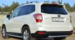 17 499 р. Одинарная защита заднего бампера из трубы диаметром 63 мм SLITKOFF  Subaru Forester  SJ (2012-2016) дорестайлинг. Увеличить фотографию 4