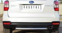 Одинарная защита заднего бампера из трубы диаметром 63 мм Russtal Subaru Forester SJ дорестайлинг (2012-2016)