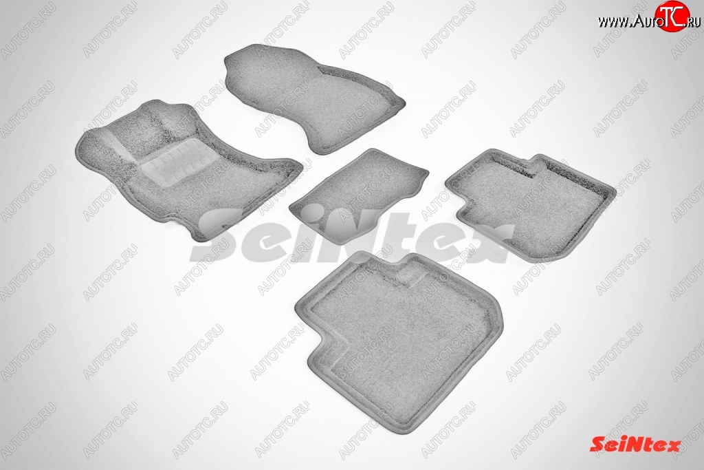 4 299 р. Износостойкие коврики в салон SeiNtex Premium 3D 4 шт. (ворсовые, серые)  Subaru Forester  SJ (2012-2019)