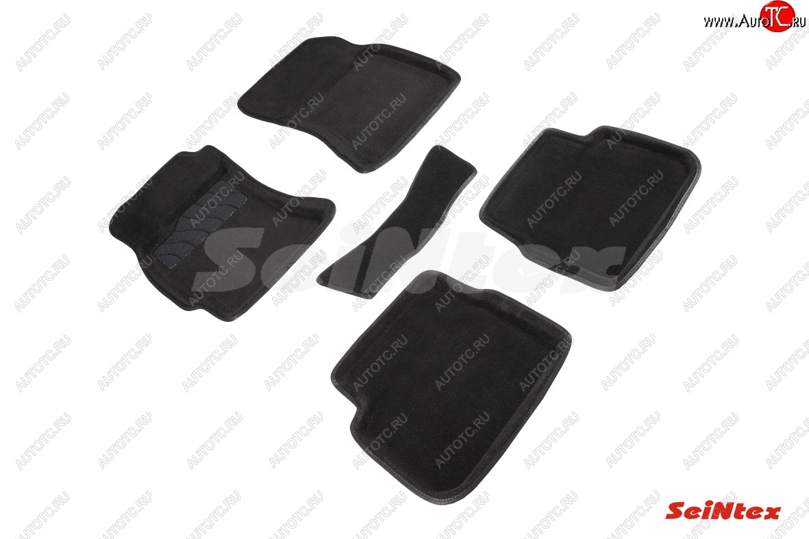 4 999 р. Комплект 3D ковриков в салон (ворсовые / чёрные) (АКПП) Seintex  Subaru Forester  SH (2008-2013)