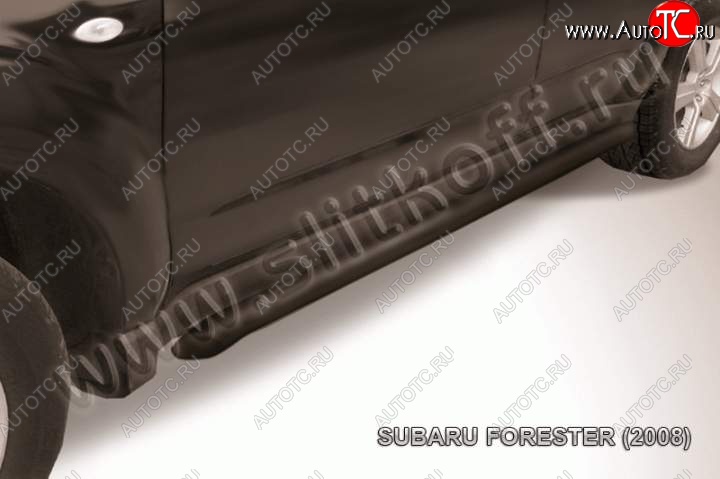 7 749 р. Защита порогов Slitkoff  Subaru Forester  SH (2008-2013) (Цвет: серебристый)