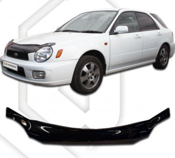 2 169 р. Дефлектор капота (GGA, GGB) CA-Plastic  Subaru Impreza ( GD,  GG) (2000-2002) (Classic черный, Без надписи). Увеличить фотографию 1
