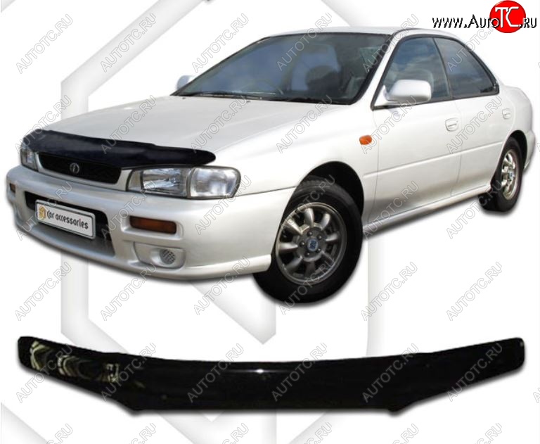 1 839 р. Дефлектор капота (GC1-GC8) CA-Plastic  Subaru Impreza  GC (1992-2000) (Classic черный, Без надписи)