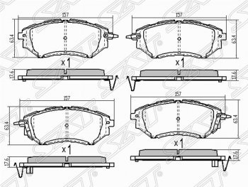 1 379 р. Колодки тормозные (передние) SAT  Subaru Legacy ( BL/B13,  BL,B13) - Tribeca. Увеличить фотографию 1