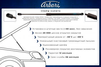 3 099 р. Упоры капота на Arbori Subaru XV GT/G24 рестайлинг (2021-2024). Увеличить фотографию 2