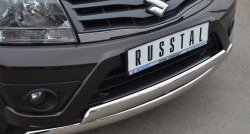 27 999 р. Защита переднего бампера (2 трубыØ75х42 мм, нержавейка) Russtal Suzuki Grand Vitara JT 5 дверей 2-ой рестайлинг (2012-2016). Увеличить фотографию 2