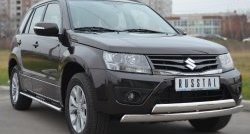 27 999 р. Защита переднего бампера (2 трубыØ75х42 мм, нержавейка) Russtal Suzuki Grand Vitara JT 5 дверей 2-ой рестайлинг (2012-2016). Увеличить фотографию 4