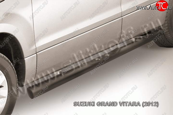 9 749 р. Защита порогов Slitkoff  Suzuki Grand Vitara  JT 5 дверей (2012-2016) (Цвет: серебристый)