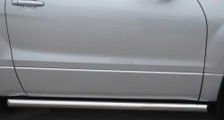 14 849 р. Защита порогов из круглой трубы диаметром 63 мм (3 дв.) Russtal Suzuki Grand Vitara JT 3 двери 2-ой рестайлинг (2012-2016) (Защита порогов с со скосами на торцах (вариант 1)). Увеличить фотографию 2