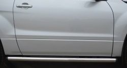 14 849 р. Защита порогов из круглой трубы диаметром 63 мм (3 дв.) Russtal  Suzuki Grand Vitara  JT (2012-2016) (Защита порогов с со скосами на торцах (вариант 1)). Увеличить фотографию 6