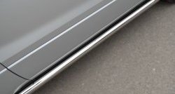 14 849 р. Защита порогов из круглой трубы диаметром 63 мм (3 дв.) Russtal Suzuki Grand Vitara JT 3 двери 2-ой рестайлинг (2012-2016) (Защита порогов с со скосами на торцах (вариант 1)). Увеличить фотографию 1