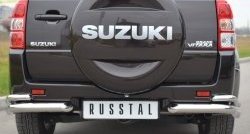 13 999 р. Защита заднего бампера (Ø63 и 42 мм, нержавейка) Russtal  Suzuki Grand Vitara  JT 5 дверей (2012-2016). Увеличить фотографию 1