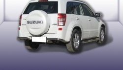 7 999 р. Защита заднего бампера из двух боковых уголков диаметром 57 мм Slitkoff  Suzuki Grand Vitara  JT 5 дверей (2012-2016) (Цвет: нержавеющая полированная сталь). Увеличить фотографию 1