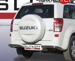 7 999 р. Защита заднего бампера из двух боковых уголков диаметром 57 мм Slitkoff  Suzuki Grand Vitara  JT 3 двери (2005-2008) (Цвет: нержавеющая полированная сталь). Увеличить фотографию 1