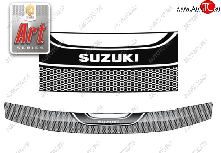 2 349 р. Дефлектор капота (TD54W, TD94W) CA-Plastiс  Suzuki Grand Vitara ( JT 5 дверей,  JT 3 двери) (2005-2016) (Серия Art графит)