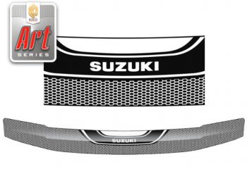 2 349 р. Дефлектор капота CA-Plastiс  Suzuki Grand Vitara  JT 3 двери (2005-2008) (Серия Art серебро). Увеличить фотографию 1