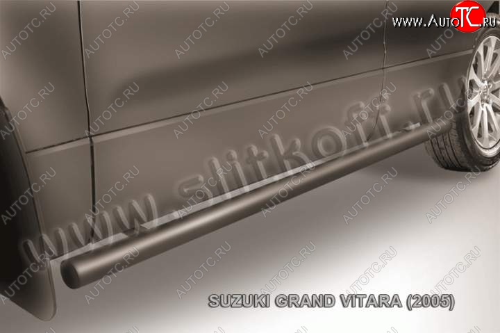 7 749 р. Защита порогов Slitkoff  Suzuki Grand Vitara  JT 5 дверей (2008-2012) (Цвет: серебристый)