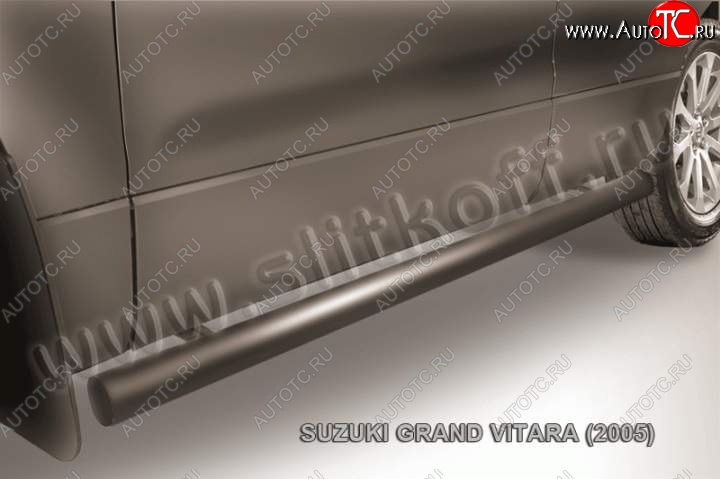 8 349 р. Защита порогов Slitkoff  Suzuki Grand Vitara  JT 5 дверей (2008-2012) (Цвет: серебристый)