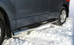 19 649 р. Защита порогов из трубы d76 мм с пластиковыми вставками для ног Slitkoff  Suzuki Grand Vitara  JT 5 дверей (2008-2012) (Цвет: нержавеющая полированная сталь). Увеличить фотографию 1