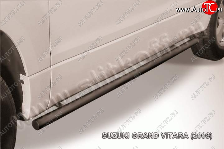 7 749 р. Защита порогов Slitkoff  Suzuki Grand Vitara  JT 3 двери (2005-2008) (Цвет: серебристый)
