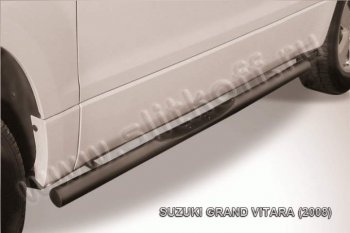9 749 р. Защита порогов Slitkoff  Suzuki Grand Vitara  JT 3 двери (2005-2008) (Цвет: серебристый). Увеличить фотографию 1