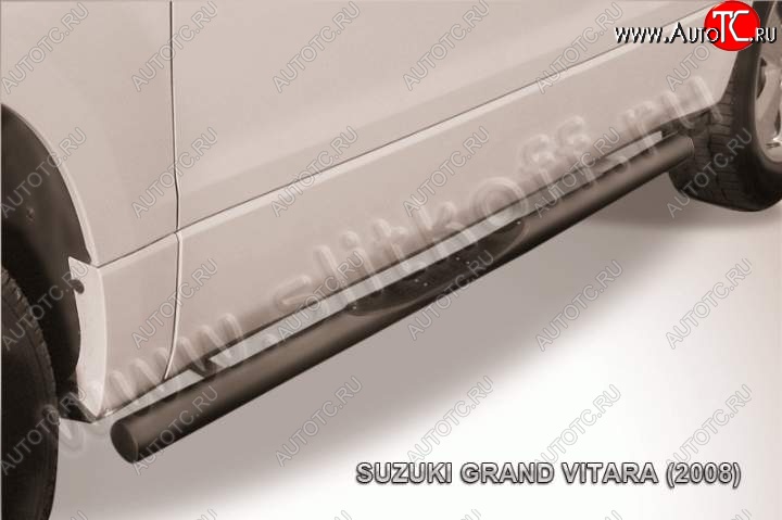 9 749 р. Защита порогов Slitkoff  Suzuki Grand Vitara  JT 3 двери (2005-2008) (Цвет: серебристый)