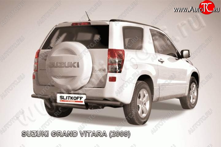 9 799 р. Защита задняя Slitkoff  Suzuki Grand Vitara  JT 3 двери (2005-2008) (Цвет: серебристый)