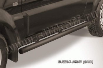 7 749 р. Защита порогов Slitkoff Suzuki Jimny JB23/JB43 1-ый рестайлинг (2002-2012) (Цвет: серебристый). Увеличить фотографию 1