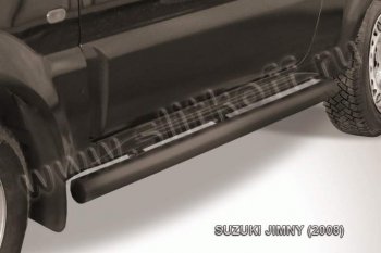 8 349 р. Защита порогов Slitkoff  Suzuki Jimny  JB23/JB43 (2002-2012) (Цвет: серебристый). Увеличить фотографию 1